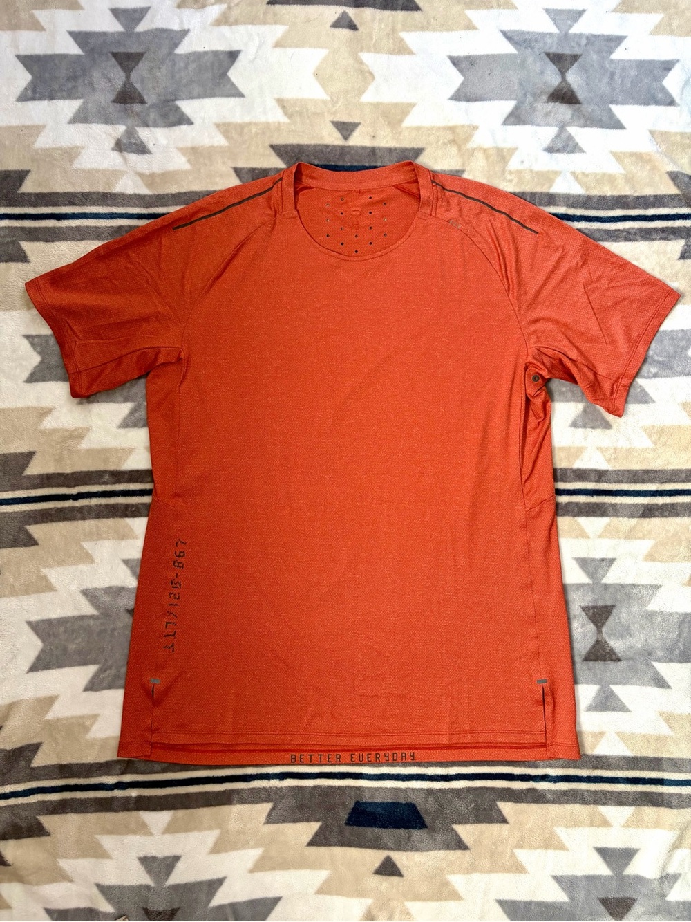 LULULEMON HTUI Orange Textured Training Top Shirt